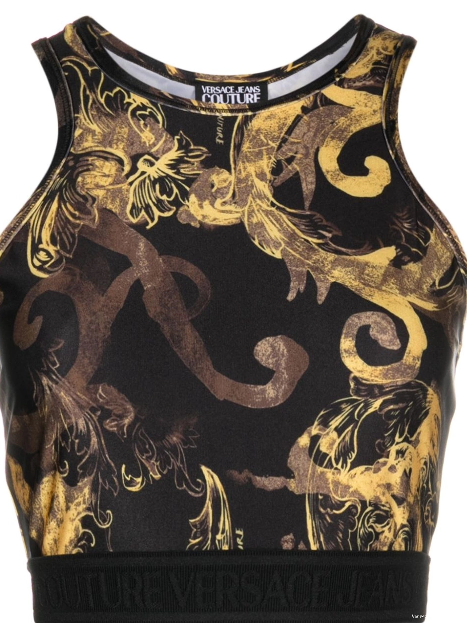 Cheap baroque-print Jeans top Couture Versace Women tank 0818